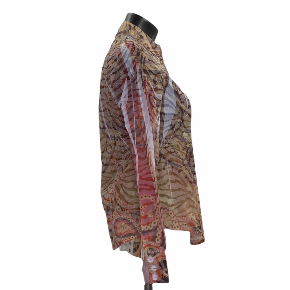 Reba Multicolored Printed Button Down Blouse - image 3